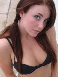 Heidi strips down outdoors in a blue skirt
