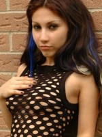 Angels outside in a mesh dress
