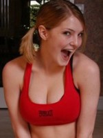 Danielle shows off how flexable she is while she works out