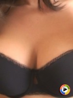 Watch as busty Krissy jumps on the mini trampoline making her juicy tits almost pop out of her bra