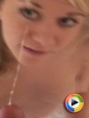 Watch as Ashlee jerks off her friend till he cums on her face